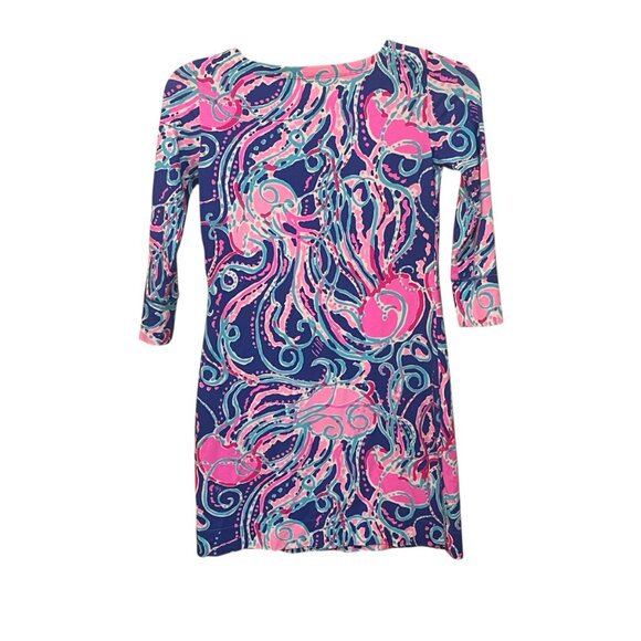 Lilly Pulitzer Sophie Dress Jellies Be Jammin' XS Preppy Vacation 3/4 Sleeve UPF - Picture 4 of 8